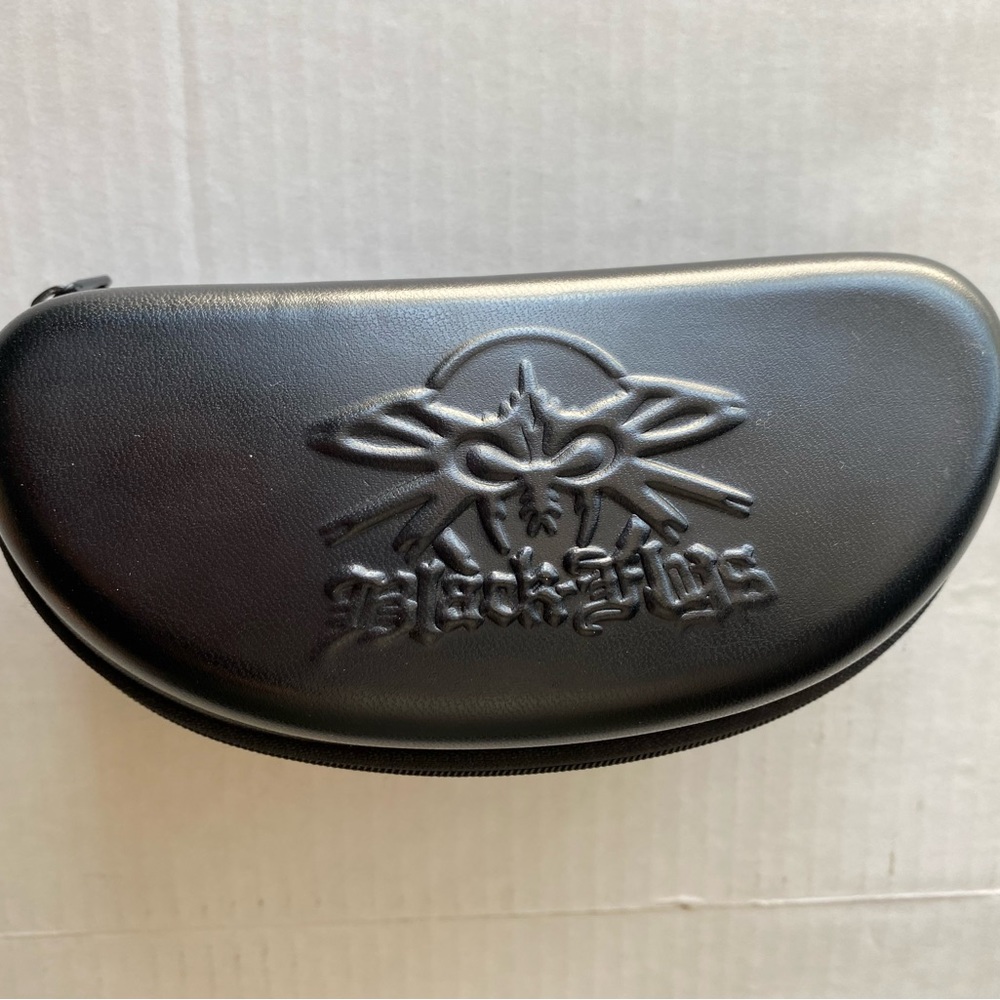 Black Flys Hard Black Sunglass Case Zip Close Clam Shell